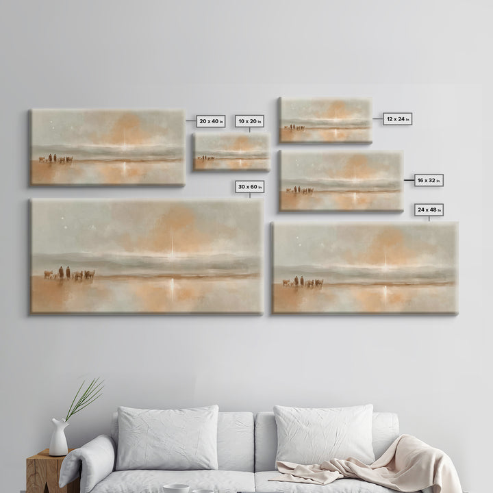 Desert Star Journey – Framed Canvas Print – Christian Christmas Art – Christian Wall Art – Jesus Painting – Christmas Art Print – Christian