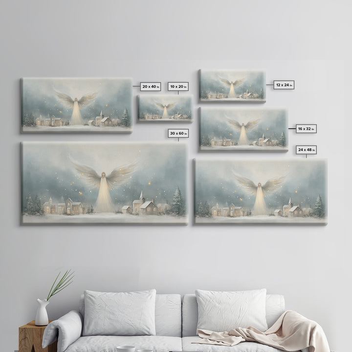 Heaven’s Guardian – Framed Canvas Print – Christian Christmas Art – Christmas Art Framed – Christian Art Canvas – Subtle Christian Painting