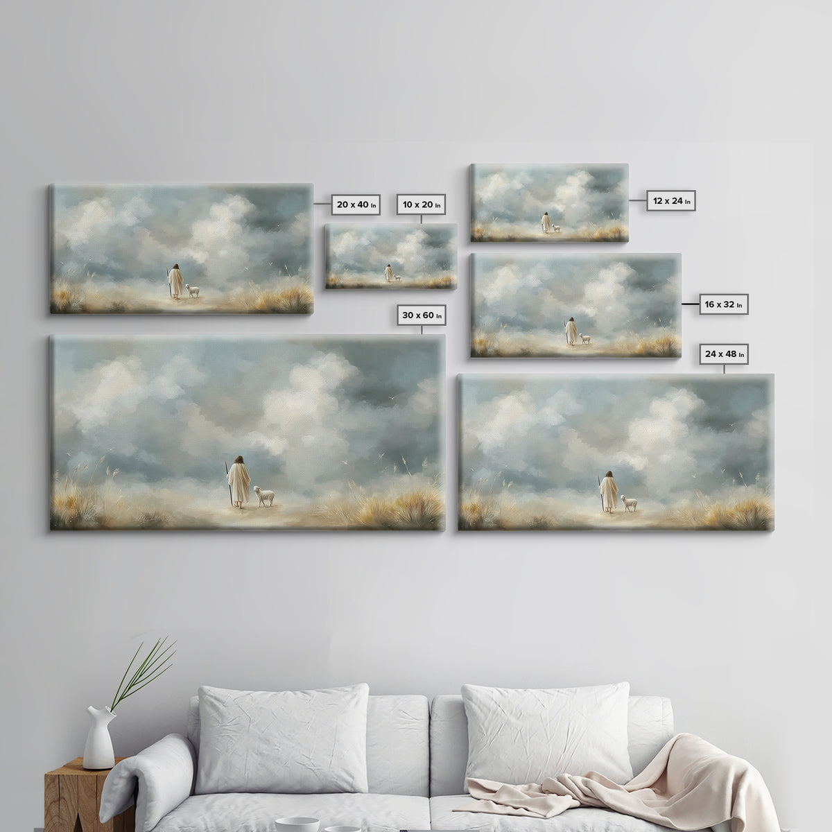 Heavenly Guidance – Framed Canvas Print – Christian Art Print – Modern Christian Art – Jesus Painting Canvas – Christian Decor – Subtle Chr