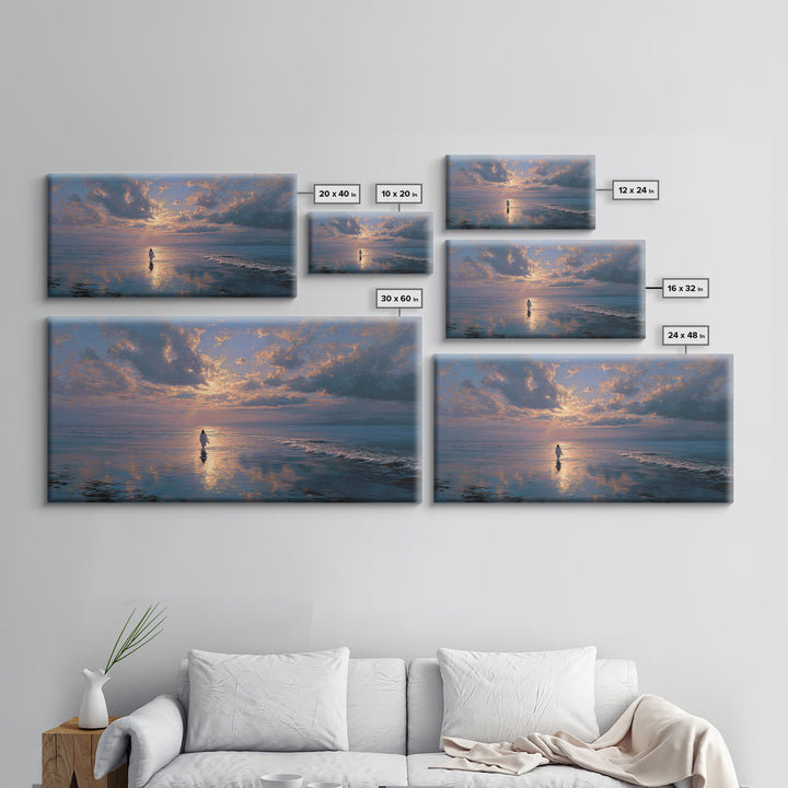 Misty Reverence – Framed Canvas Print – Minimalist Christian Art – Jesus Wall Art – Christian Art Canvas – Subtle Christian Paintings – Chr