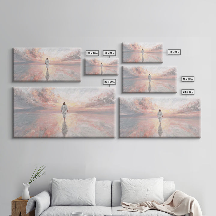 Eternal Horizon – Framed Canvas Print – Christian Art Canvas – Jesus Painting – Modern Christian Art – Christian Wall Art – Blue Christian