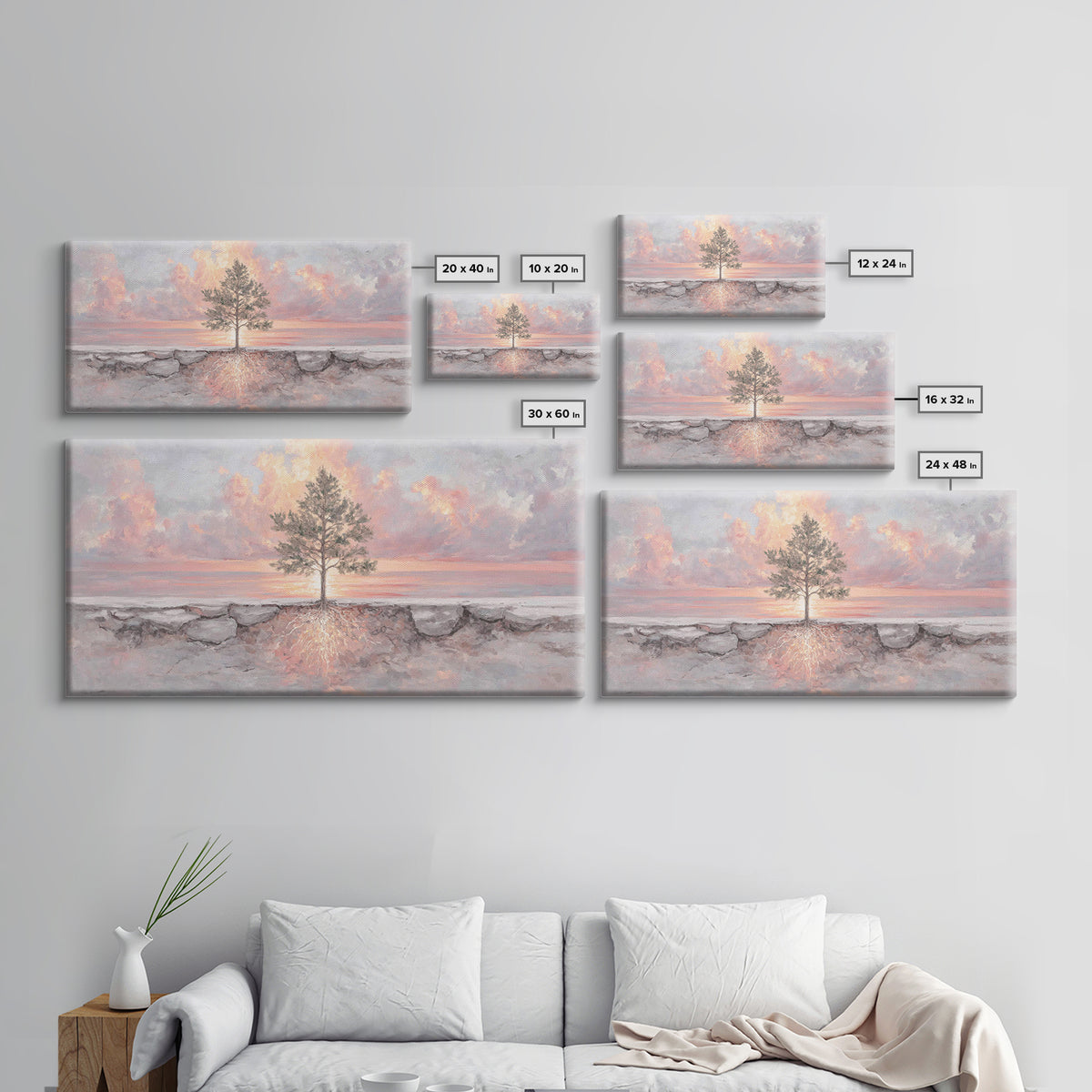 Roots Of Light – Framed Canvas Print – Christian Art Painting – Christian Wall Art – Christian Art Canvas – Modern Christian Art – Christia