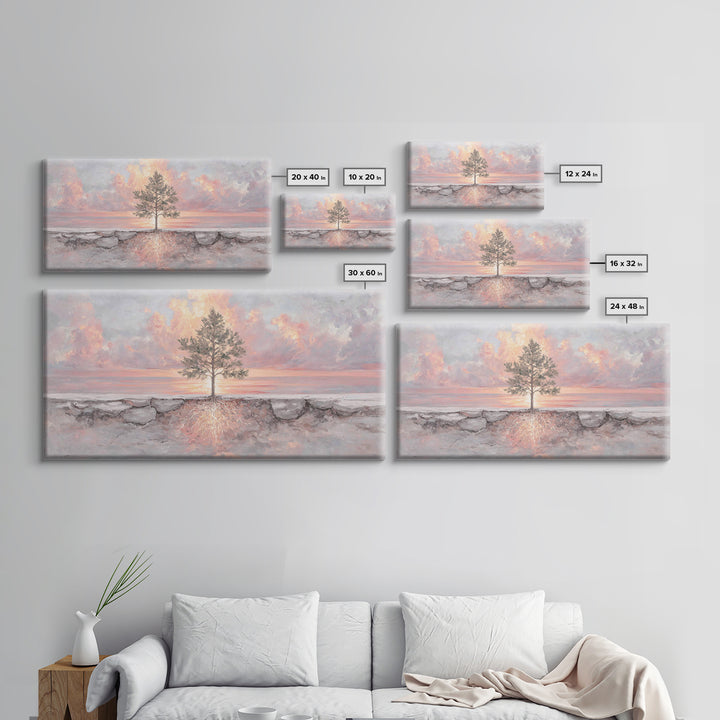 Roots Of Light – Framed Canvas Print – Christian Art Painting – Christian Wall Art – Christian Art Canvas – Modern Christian Art – Christia
