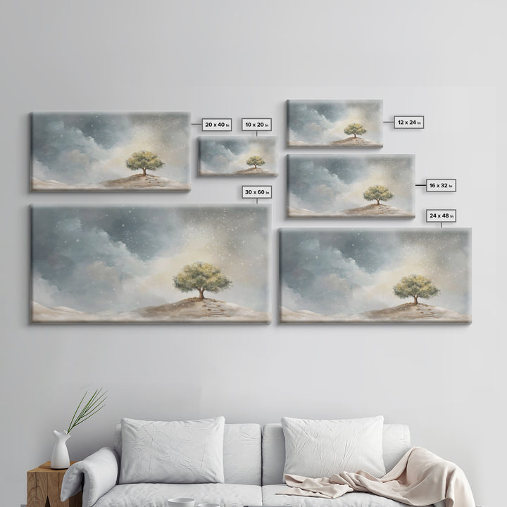 Starlit Ascent – Framed Canvas Print – Christian Christmas Art – Christmas Wall Art – Christian Art Canvas – Christian Art Print – Modern C