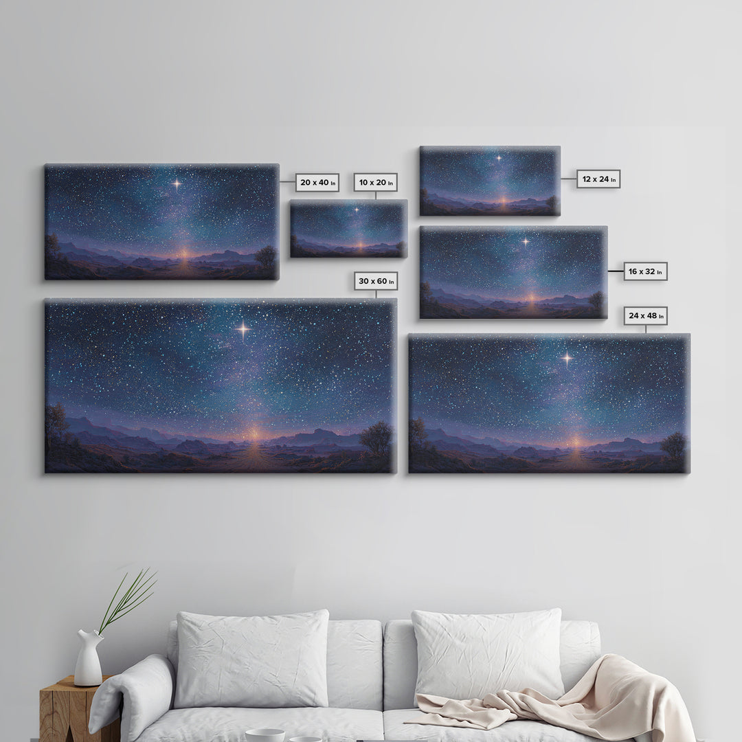 Star Of Promise | Framed Canvas Print | Christian Art Print | Christmas Art | Christian Wall Art | Christian Christmas Decor | Jesus Painti