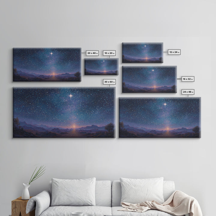 Star Of Promise | Framed Canvas Print | Christian Art Print | Christmas Art | Christian Wall Art | Christian Christmas Decor | Jesus Painti