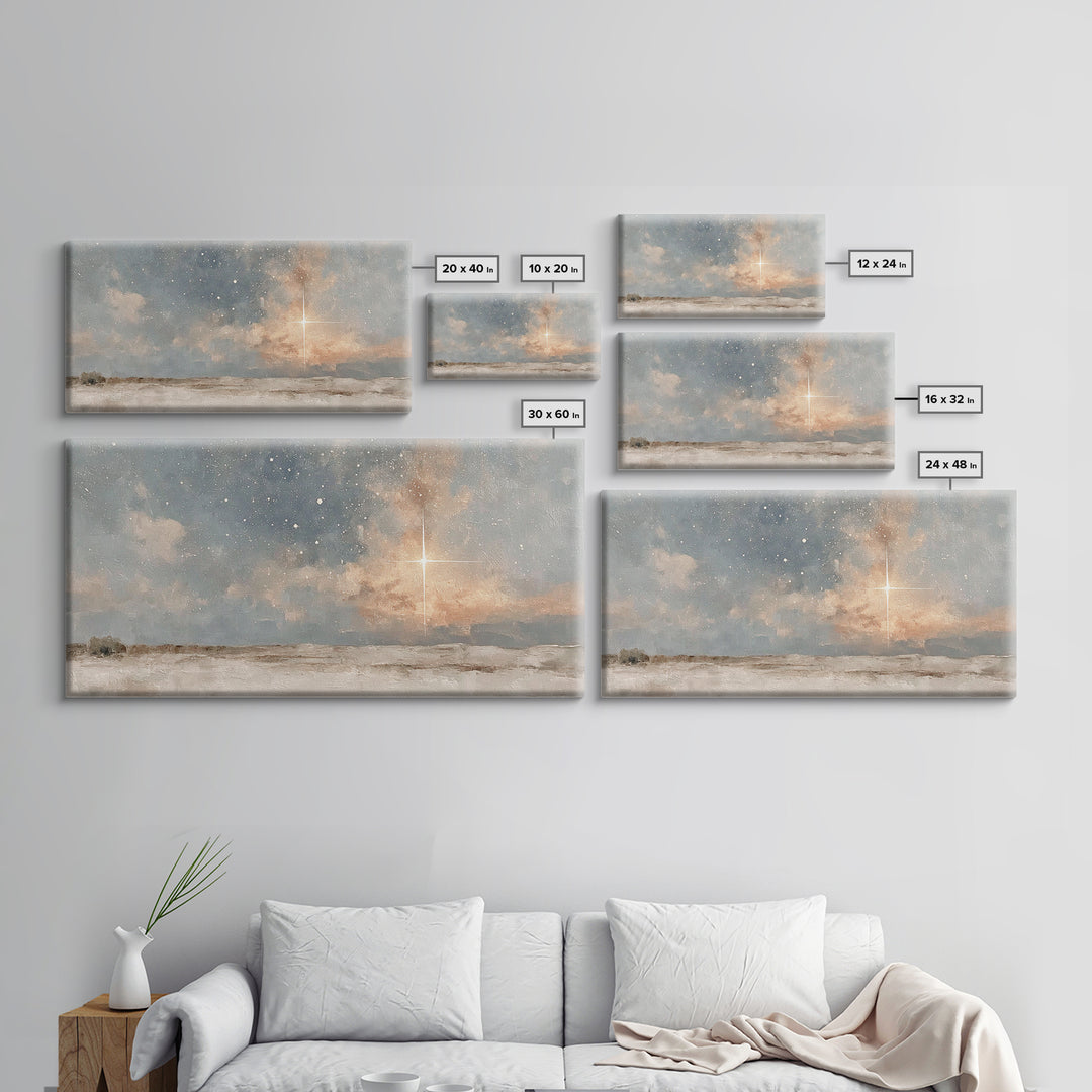 Holy Night Star – Framed Canvas Print – Jesus Painting – Christian Art Canvas – Christian Wall Art – Christmas Art – Christian Christmas Ar