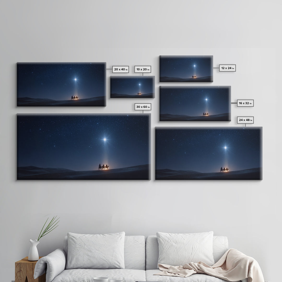 Starry Wonder | Framed Canvas Print | Christian Wall Art | Jesus Painting | Christmas Art | Christian Art Canvas | Christian Christmas Art