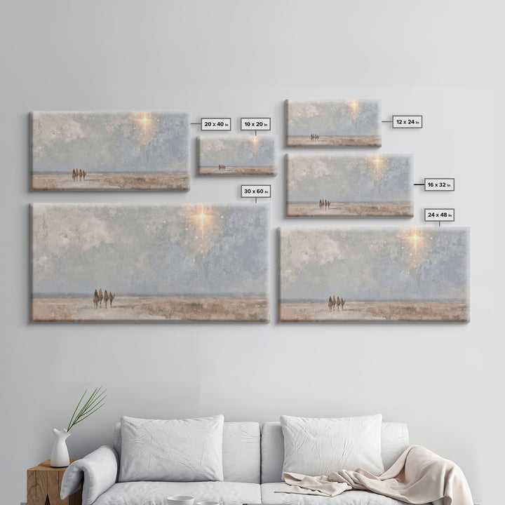 Pilgrims Of Light | Framed Canvas Print | Christian Art Canvas | Christmas Art | Christian Wall Art | Christian Christmas Decor | Jesus Pai