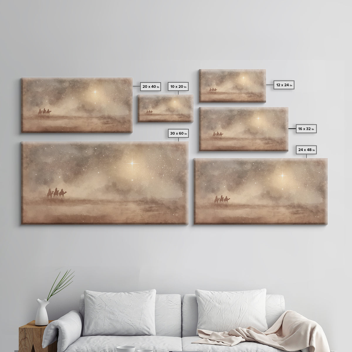 Holy Night Journey, Framed Canvas Print, Christian Art Canvas, Christian Wall Art, Christmas Art, Christian Christmas Art, Jesus Painting