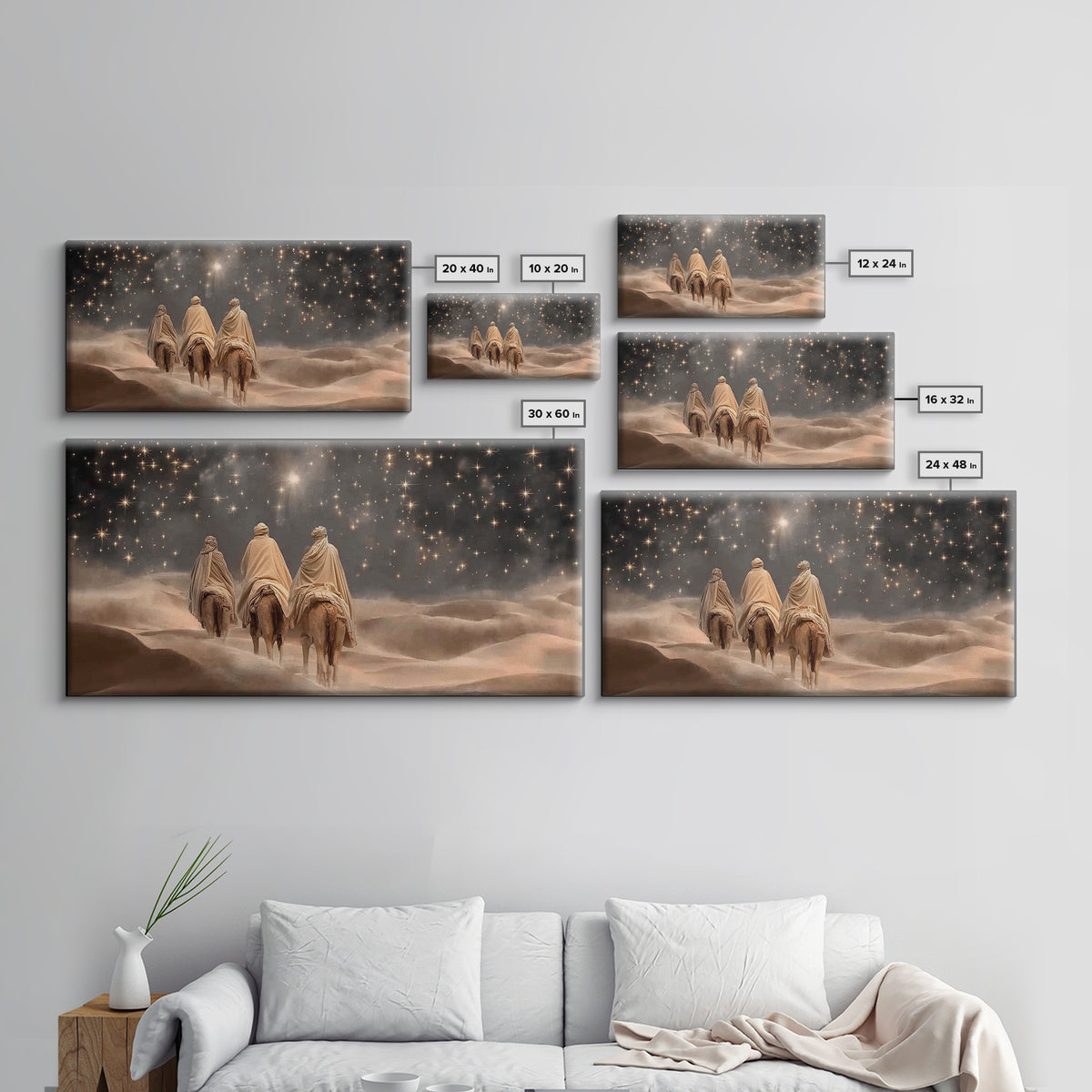 Three Kings Night – Framed Canvas Print – Christian Art Canvas – Christian Christmas Art – Jesus Painting – Christmas Art – Christian Wall