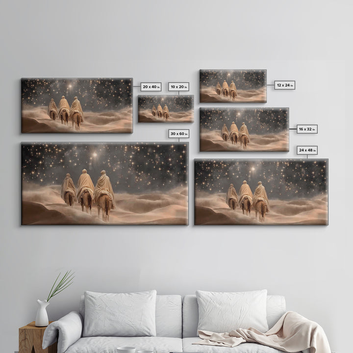 Three Kings Night – Framed Canvas Print – Christian Art Canvas – Christian Christmas Art – Jesus Painting – Christmas Art – Christian Wall
