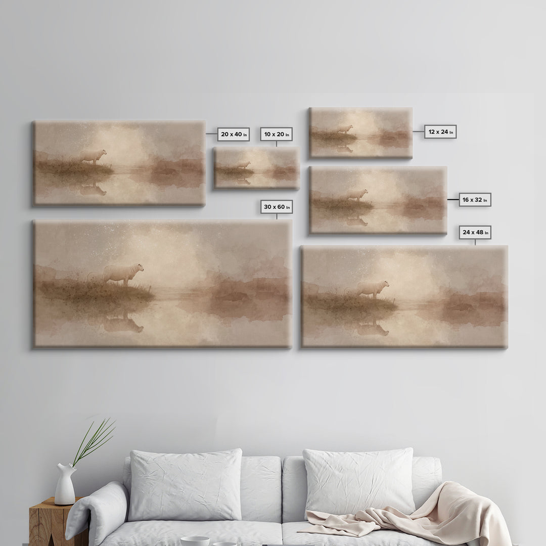 Still Waters Grace | Framed Canvas Print | Christian Art Canvas | Christian Wall Art | Christian Christmas Art | Christmas Art | Jesus Art