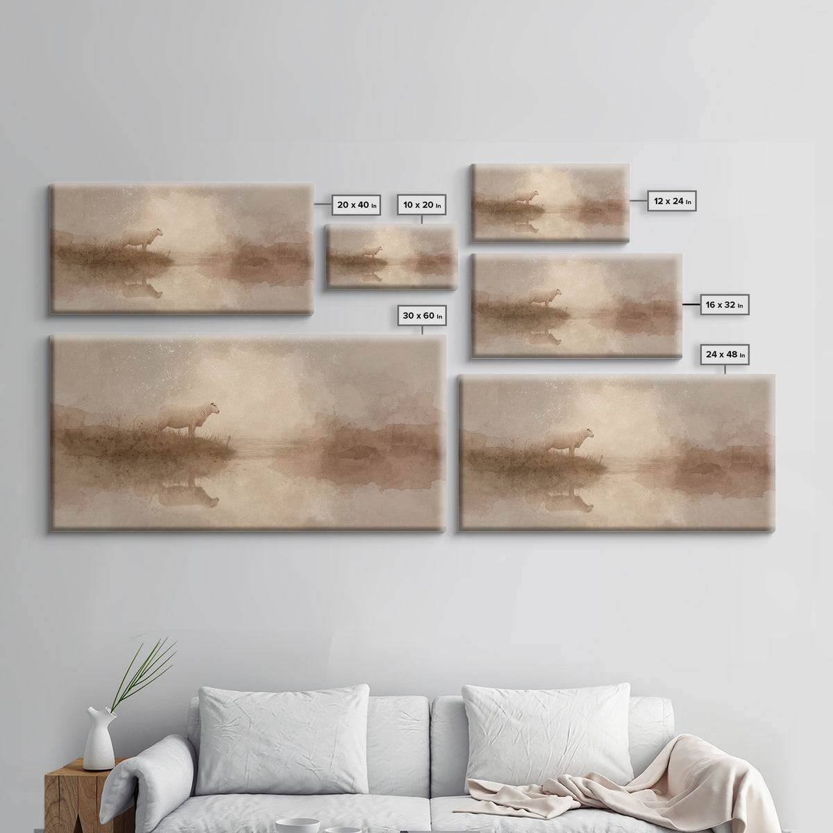 Still Waters Grace | Framed Canvas Print | Christian Art Canvas | Christian Wall Art | Christian Christmas Art | Christmas Art | Jesus Art