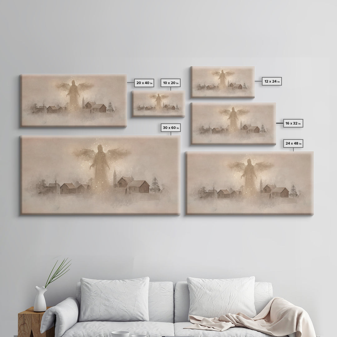 Angel Of Light – Framed Canvas Print – Christian Art Canvas – Christian Wall Art – Christmas Art – Modern Christian Art – Christian Gift