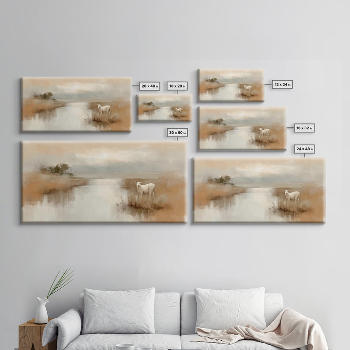 Quiet Meadow Grace, Framed Canvas Print, Christian Wall Art, Christian Art Canvas, Jesus Painting, Christian Christmas Art, Christian Decor