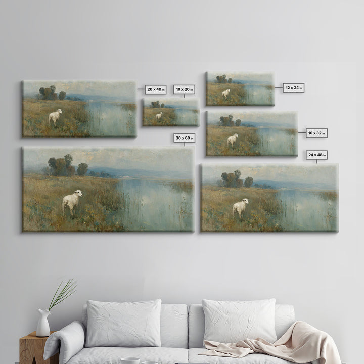 Shepherd’s Peace, Framed Canvas Print, Christian Wall Art, Christian Art Work, Christmas Art Framed, Christian Christmas Decorations, Subtl