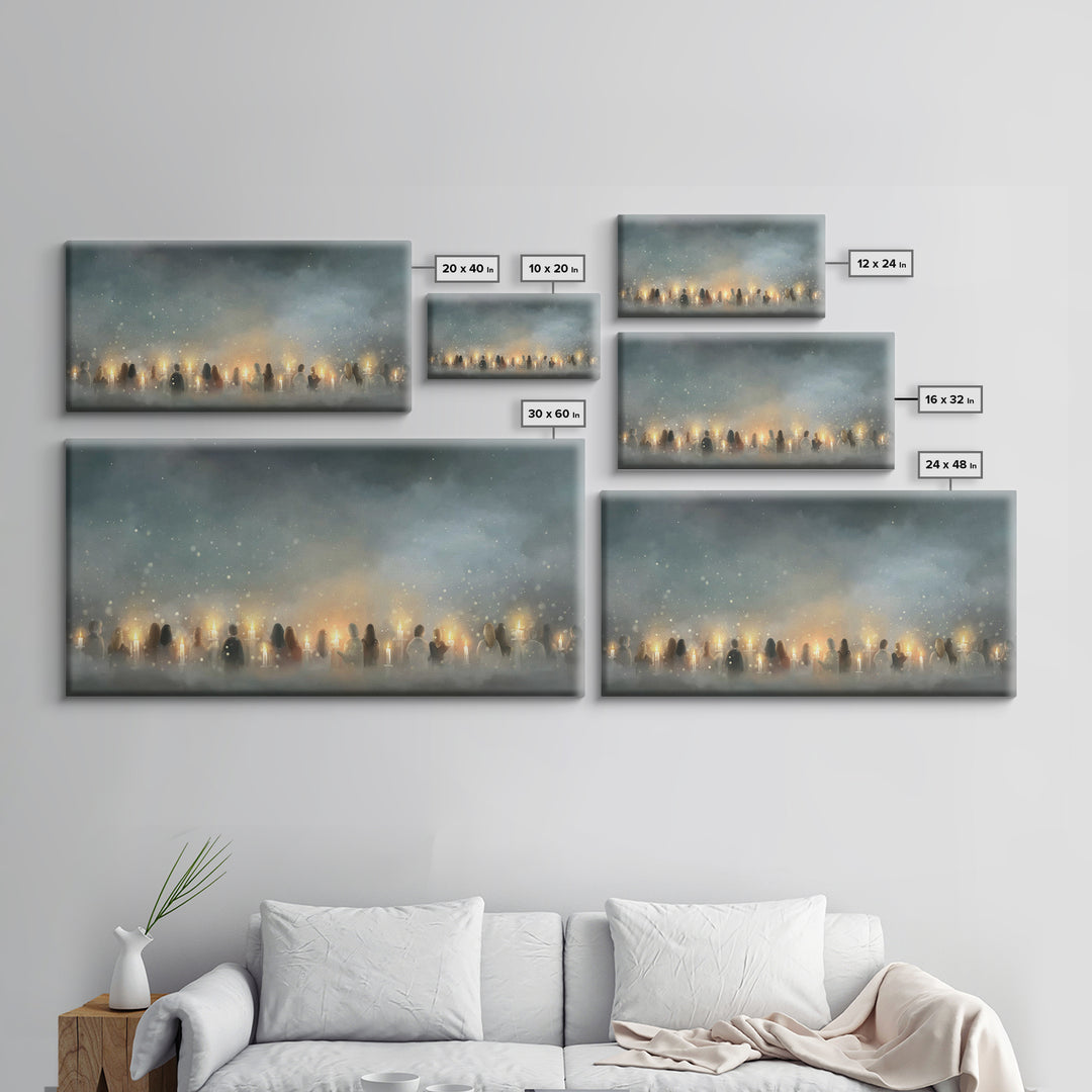 Candle Vigil Hope – Framed Canvas Print – Christian Wall Art – Christmas Art – Christian Christmas Art – Christian Art Canvas – Christian D