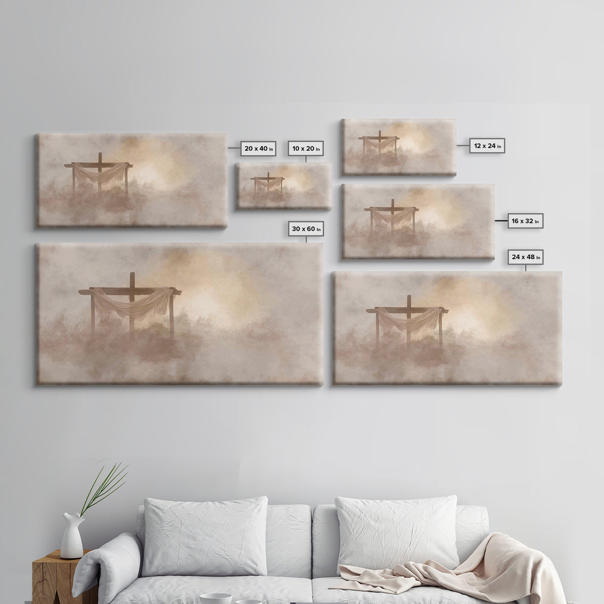 Cross Of Stillness – Framed Canvas Print – Christian Wall Art – Christian Art Canvas – Minimalist Christian Art – Christian Decoration – Ch