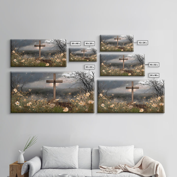 Night Of Hope, Framed Canvas Print, Christian Wall Art, Christian Art Canvas, Moody Christian Art, Christian Christmas Art, Christian Decor