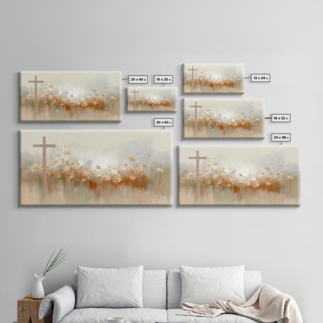 Meadow Of Faith – Framed Canvas Print – Christian Wall Art – Christian Art Canvas – Minimalist Christian Art – Christian Decor – Christian