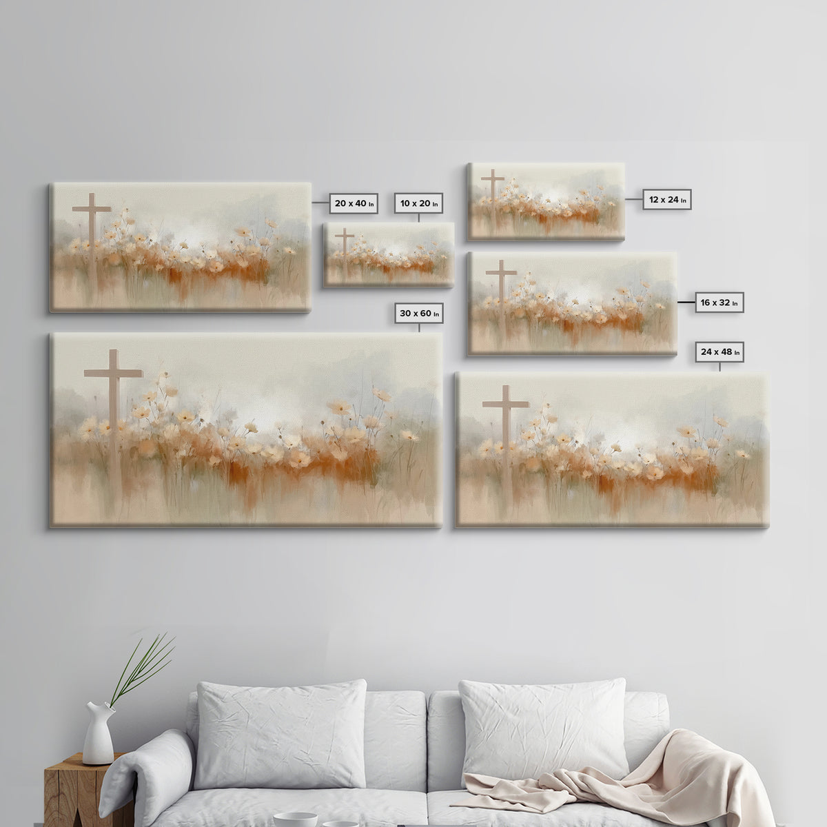 Meadow Of Faith – Framed Canvas Print – Christian Wall Art – Christian Art Canvas – Minimalist Christian Art – Christian Decor – Christian