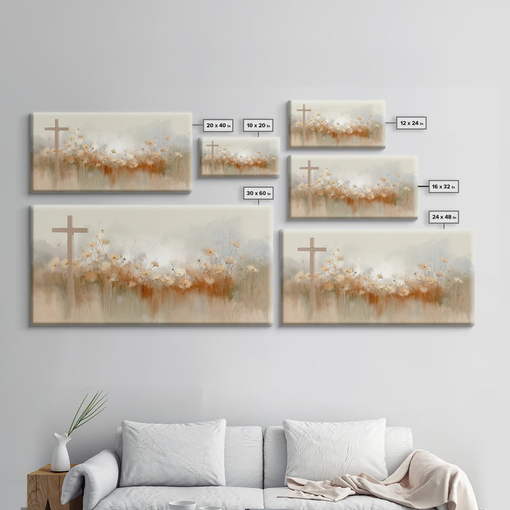 Meadow Of Faith – Framed Canvas Print – Christian Wall Art – Christian Art Canvas – Minimalist Christian Art – Christian Decor – Christian