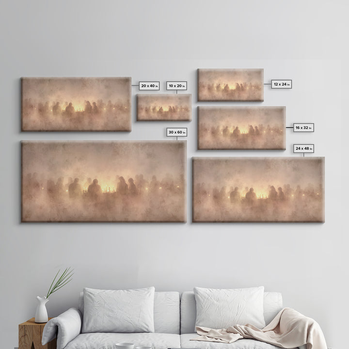Gathered In Glow – Framed Canvas Print – Christian Art Canvas – Christian Christmas Art – Christmas Wall Art – Vintage Christmas Art – Chri