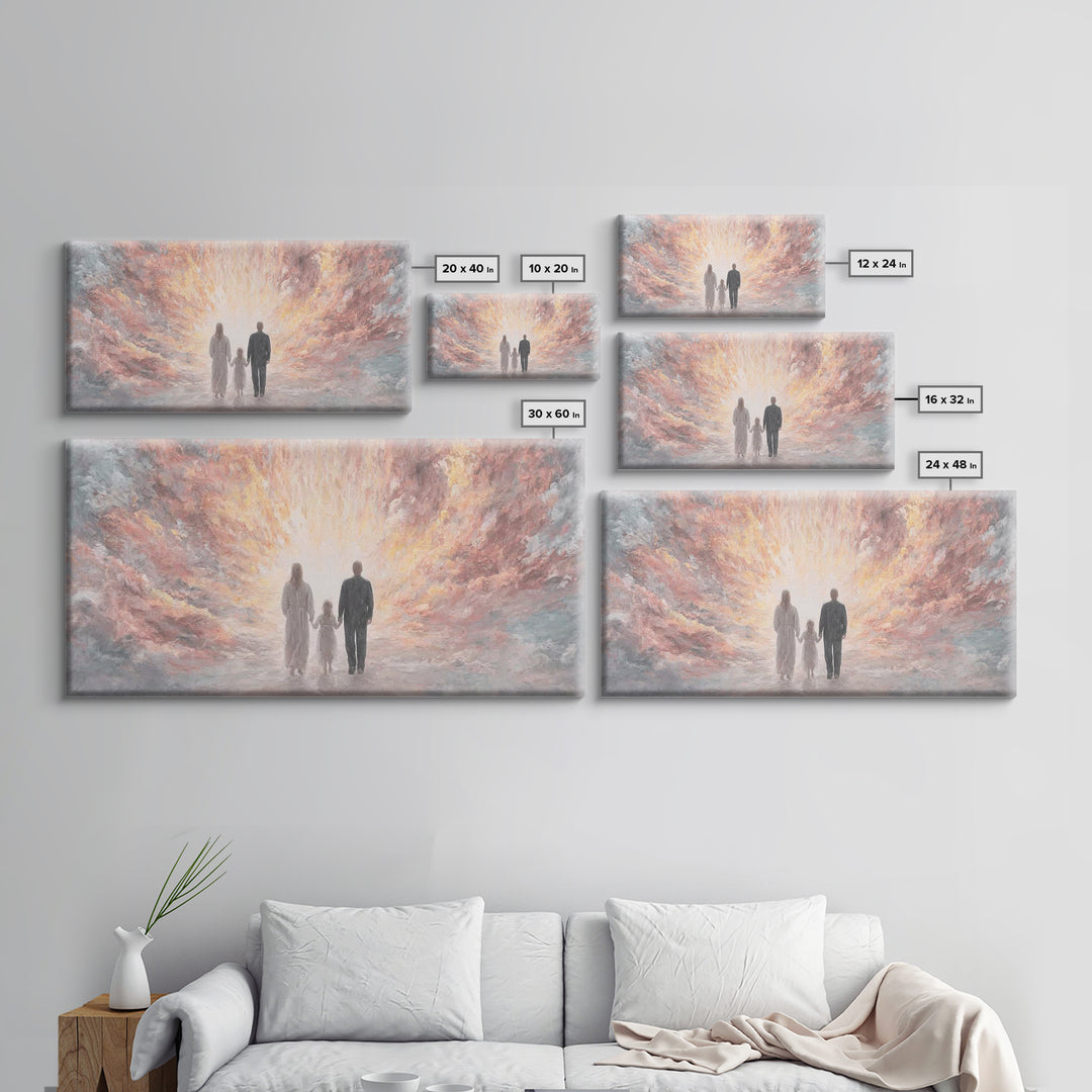 Path Of Light, Framed Canvas Print, Christian Art Canvas, Christian Christmas Art, Christian Wall Art, Large Christian Painting