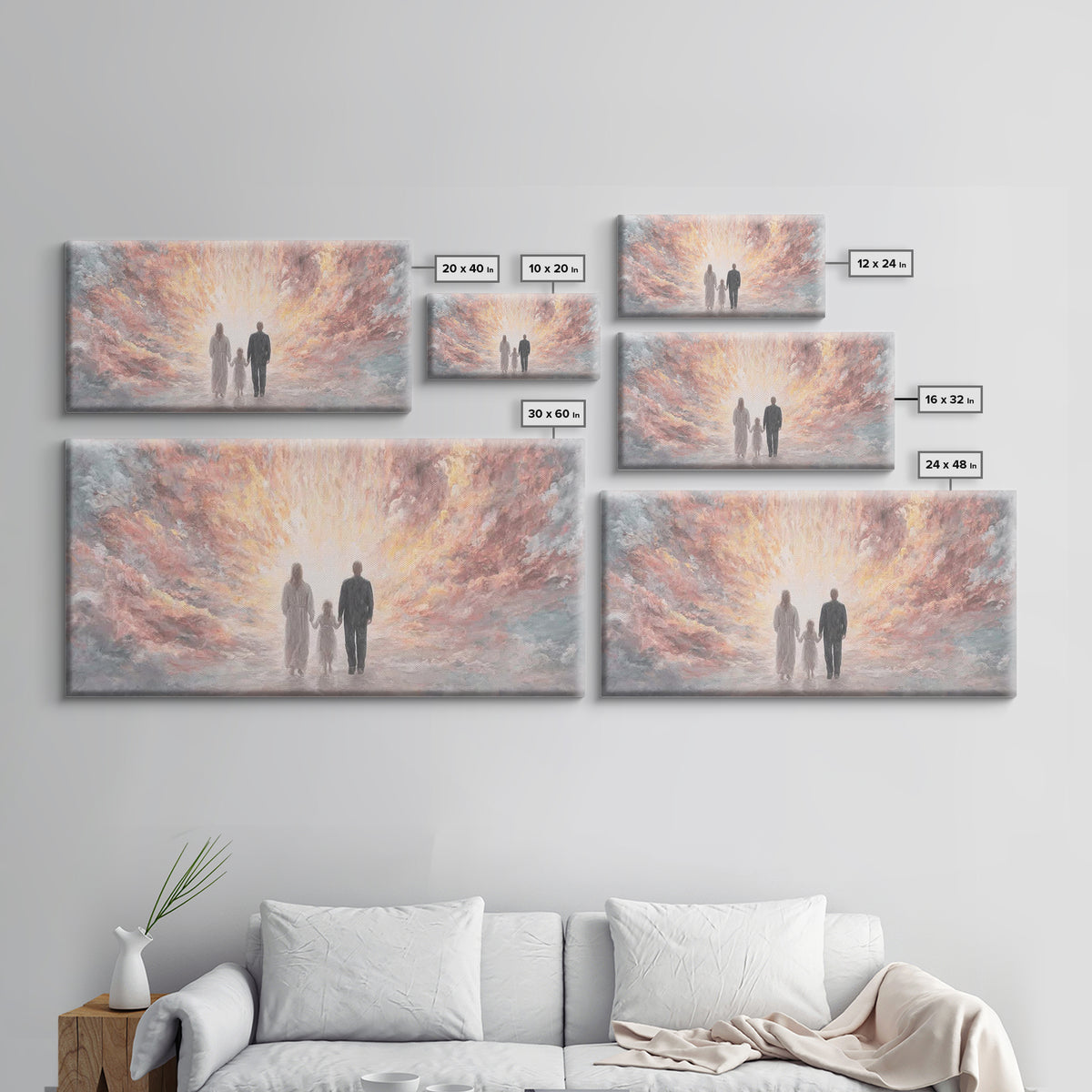 Path Of Light, Framed Canvas Print, Christian Art Canvas, Christian Christmas Art, Christian Wall Art, Large Christian Painting
