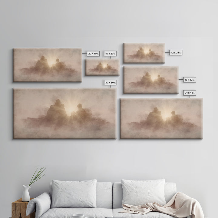 Eternal Embrace, Framed Canvas Print, Christian Painting, Christian Wall Art, Subtle Christian Art, Christian Art Canvas, Christian Decor