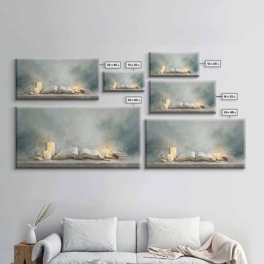 Holy Word Light, Framed Canvas Print, Christian Art Canvas, Christian Wall Art, Modern Christian Art, Christian Painting, Christian Gift