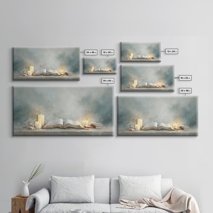 Holy Word Light, Framed Canvas Print, Christian Art Canvas, Christian Wall Art, Modern Christian Art, Christian Painting, Christian Gift