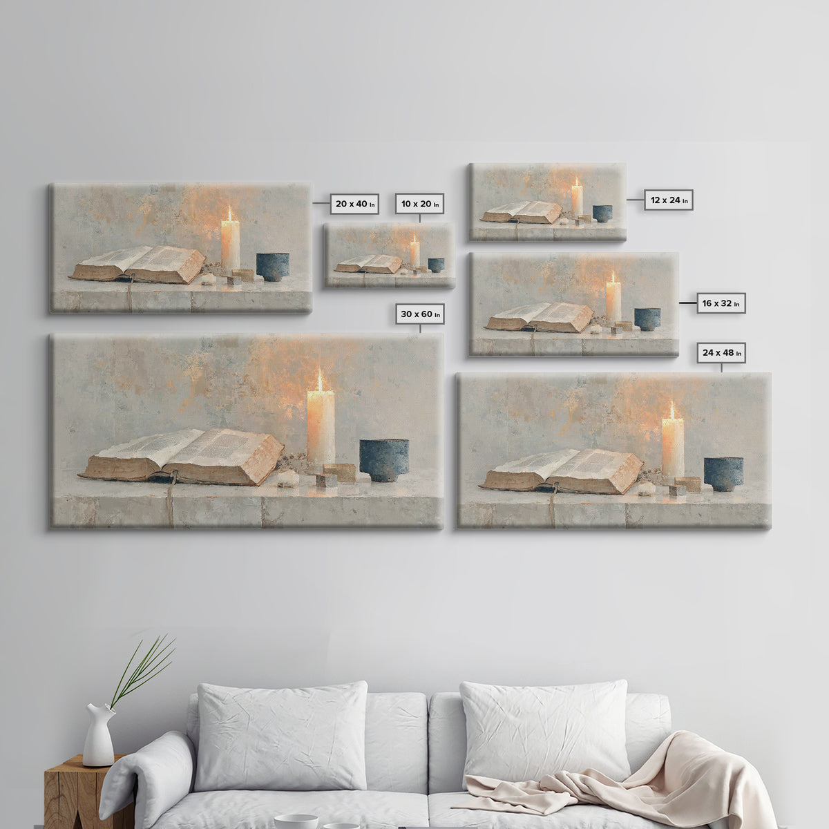 Scripture Glow | Framed Canvas Print | Christian Wall Art | Minimalist Christian Art | Christian Art Canvas | Christian Gift Ideas