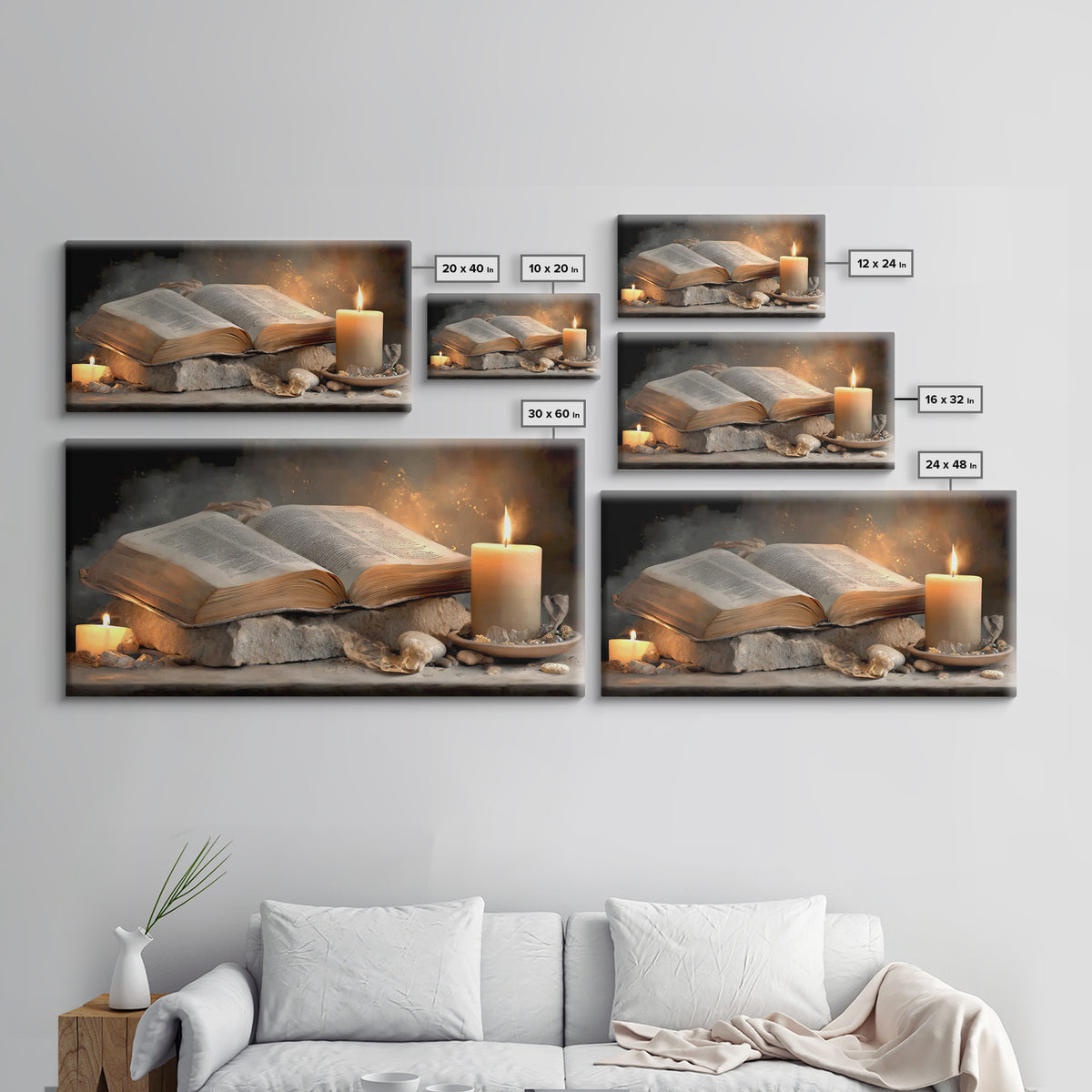 Light Of Scripture, Framed Canvas Print, Christian Art Canvas, Christian Wall Art, Vintage Christian Art, Christian Painting, Christian Gif