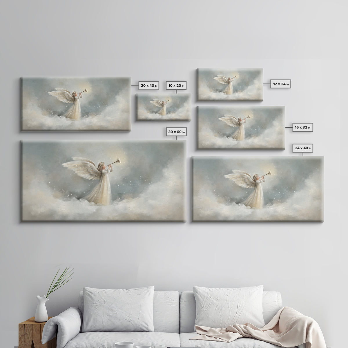 Angel Hymn Of Peace | Framed Canvas Print | Christian Wall Art | Christian Art Canvas | Christmas Art | Christian Christmas Art | Christian