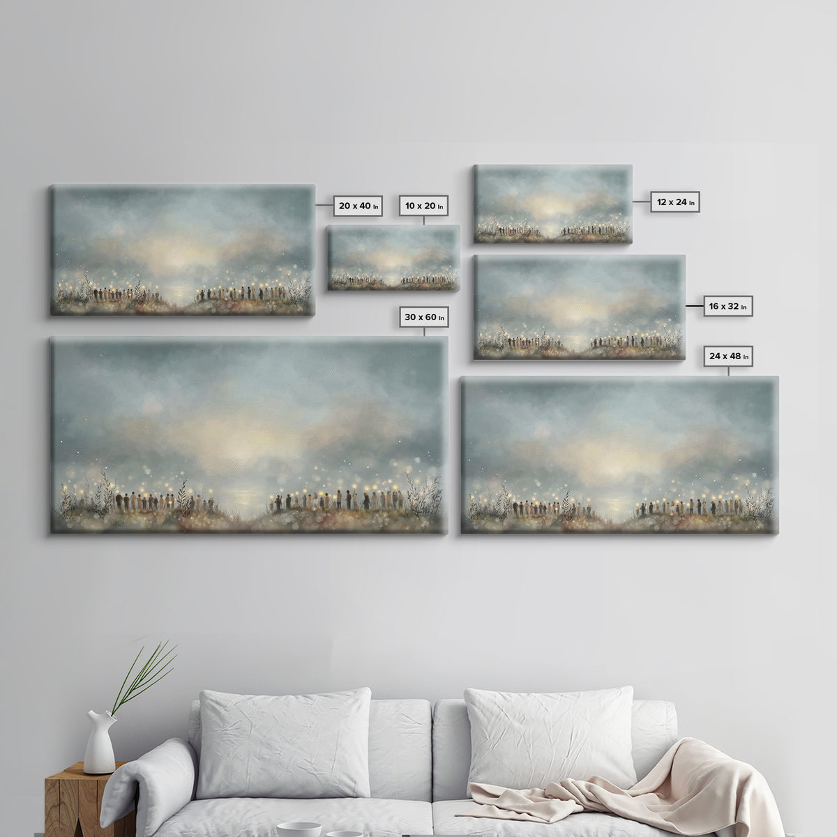 Gathering Of Light – Framed Canvas Print – Christian Wall Art – Christian Art Canvas – Christmas Art – Christian Christmas Art – Christian