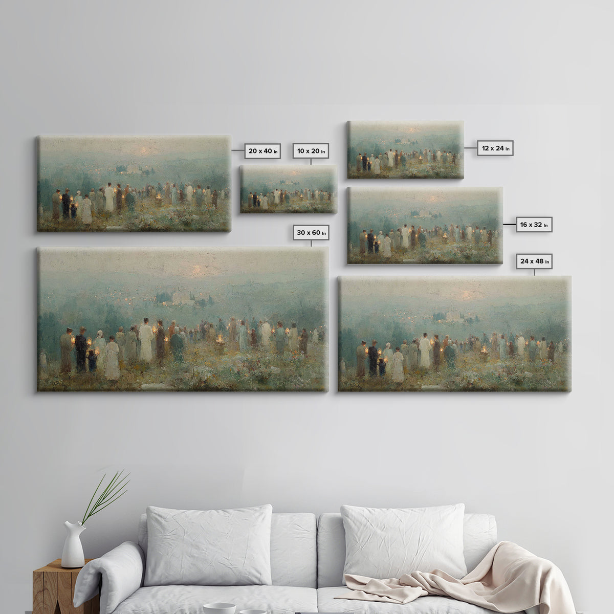 Twilight Lantern Vigil | Framed Canvas Print | Christian Christmas Art | Christian Art Canvas | Christian Wall Art | Christmas Art | Christ