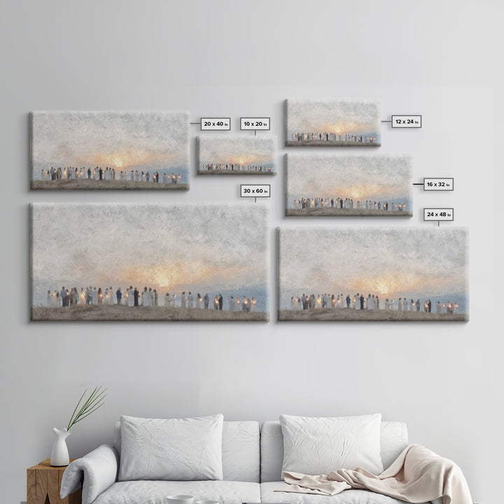 Sunrise Pilgrims Of Hope – Framed Canvas Print – Christian Art Canvas – Christian Christmas Art – Christian Wall Art – Christmas Art – Chri