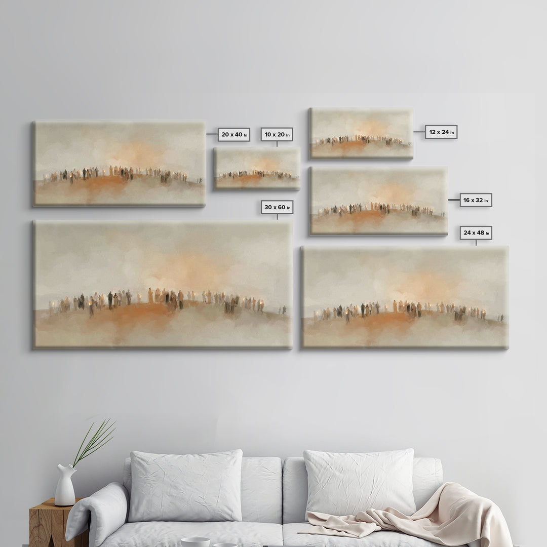 Golden Meadow Gathering | Framed Canvas Print | Christian Art Canvas | Christian Wall Art | Christian Christmas Art | Christmas Art | Chris