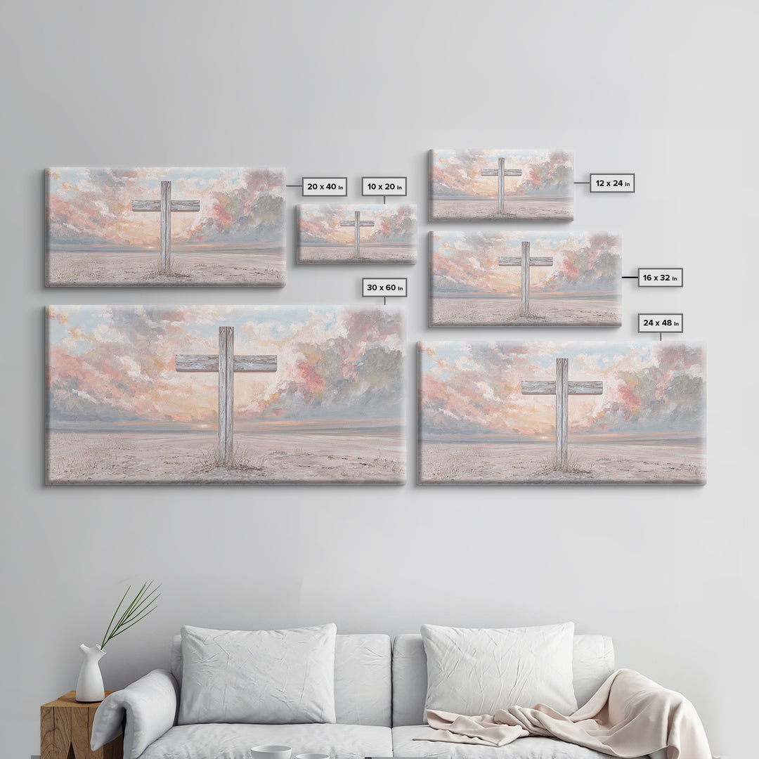 Heavenly Horizon – Framed Canvas Print – Christian Art Print – Jesus Painting – Christian Wall Art – Modern Christian Art