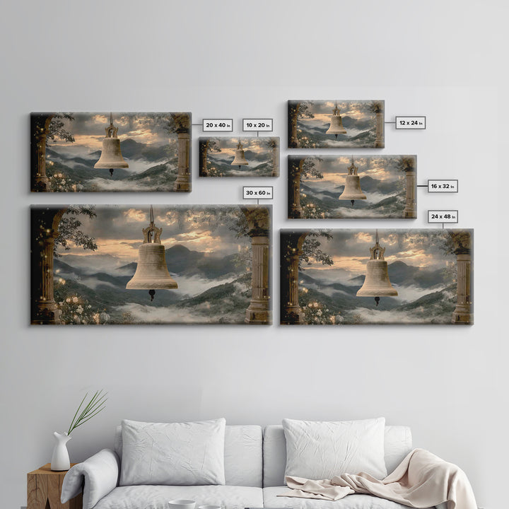 Evening Chimes – Framed Canvas Print – Vintage Christian Art – Christian Art Canvas – Christian Wall Art – Moody Christian Art
