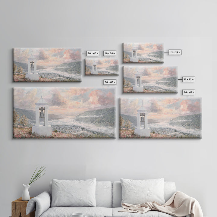Valley Bells – Framed Canvas Print – Christian Decor – Christmas Wall Art – Christian Art Canvas – Moody Christmas Art