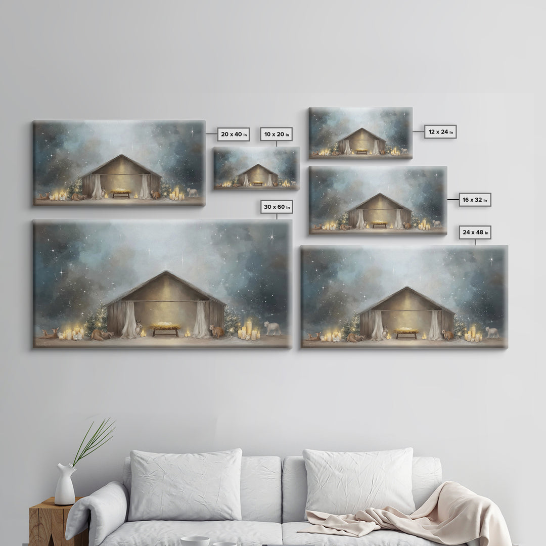 Holy Nativity – Framed Canvas Print – Christian Christmas Art – Christmas Art – Christian Wall Art – Christian Art Canvas – Christmas Decor