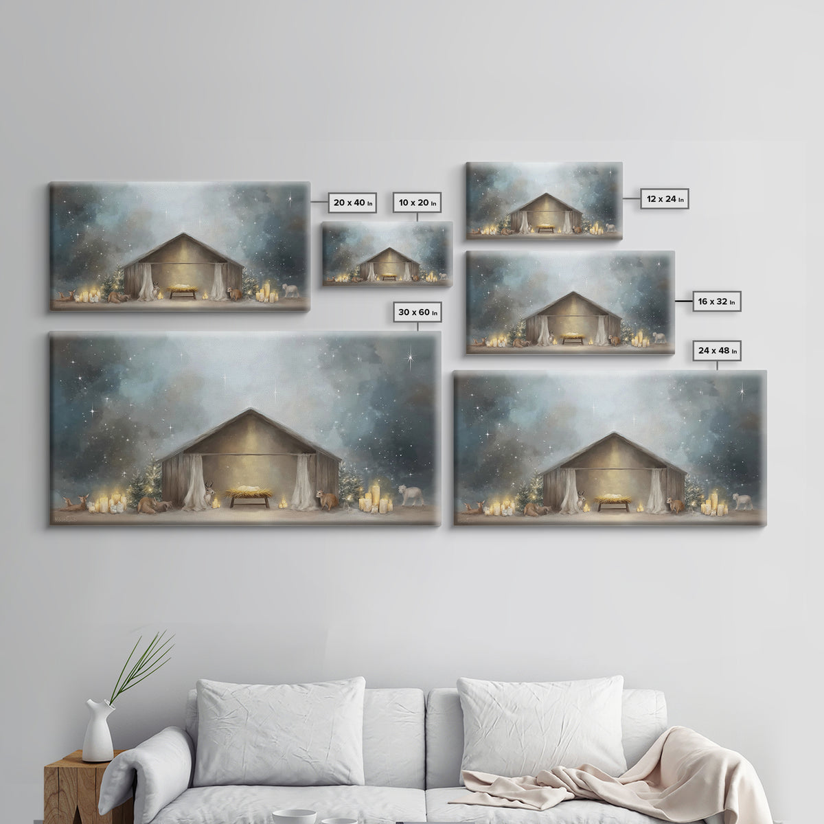 Holy Nativity – Framed Canvas Print – Christian Christmas Art – Christmas Art – Christian Wall Art – Christian Art Canvas – Christmas Decor