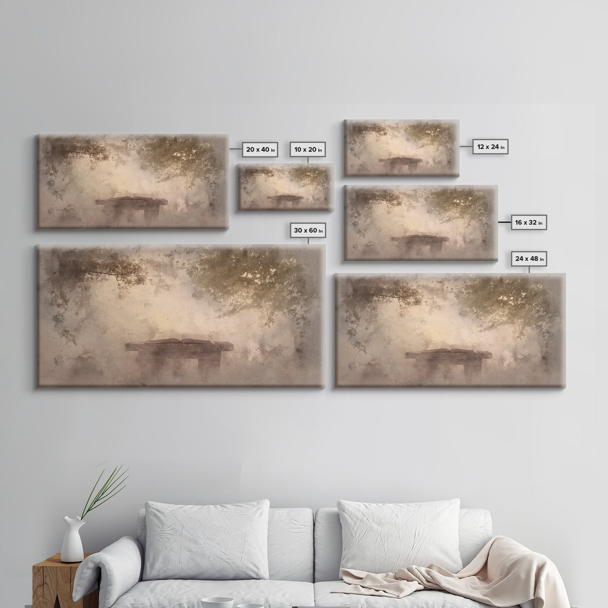 Misty Covenant - Framed Canvas Print - Christian Art Canvas - Christian Wall Art - Moody Christian Art - Christian Painting - Subtle Christ