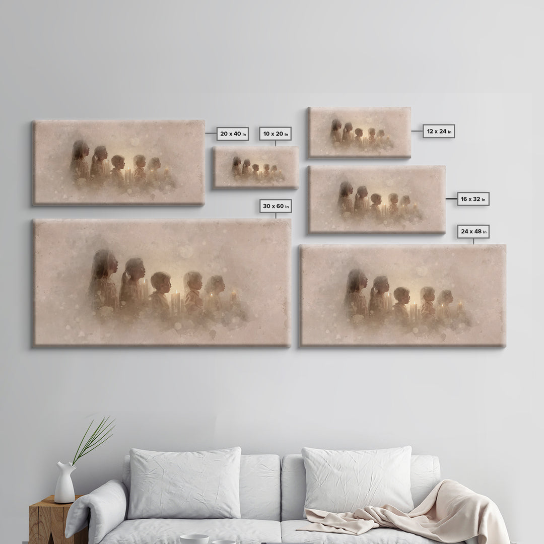 Silent Night Voices – Framed Canvas Print – Christian Art Canvas – Christian Wall Art – Minimalist Christian Art – Christmas Wall Art – Chr