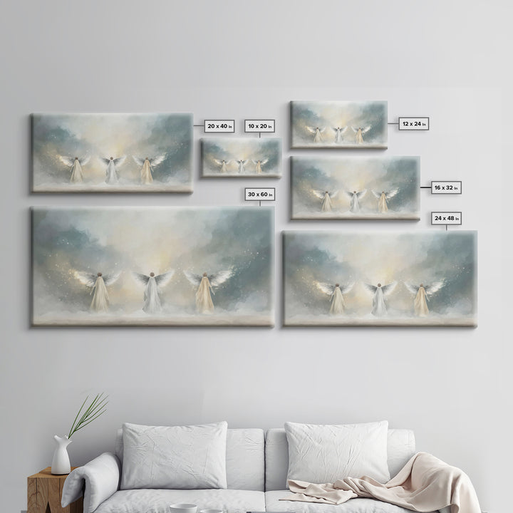 Heavenly Guardians – Framed Canvas Print – Christian Wall Art – Christian Art Canvas – Christian Painting – Christian Art Work – Subtle Chr