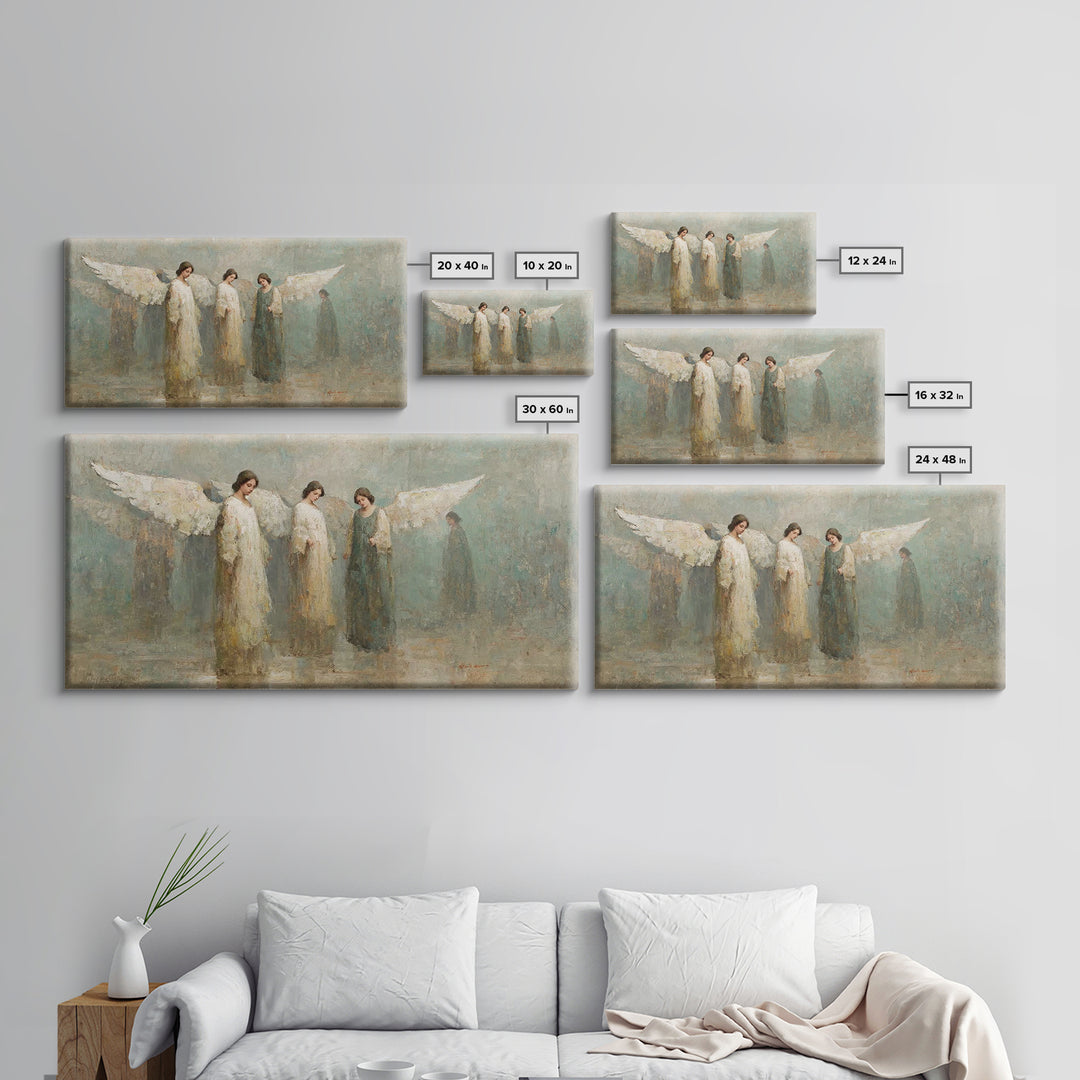Angels Of Hope – Framed Canvas Print – Christian Art – Christian Art Painting – Vintage Christian Art – Christian Wall Art – Christian Gift