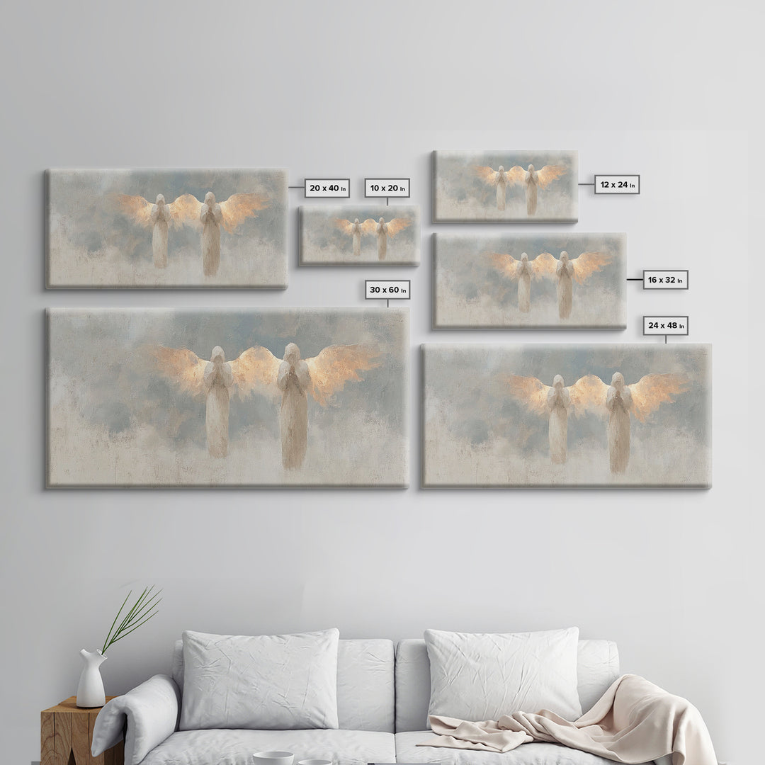 Wings Of Mercy – Framed Canvas Print – Christian Art Canvas – Abstract Christian Art – Christian Wall Art – Christian Art Gift – Minimalist